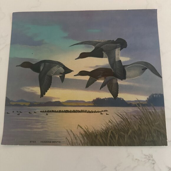 Vintage Calendar Art Print "Heading South" by B G Bruestle - Picture 1 of 5